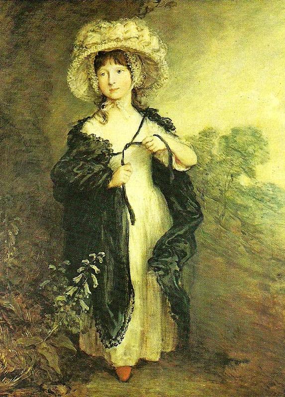 Thomas Gainsborough miss haverfield, c Norge oil painting art